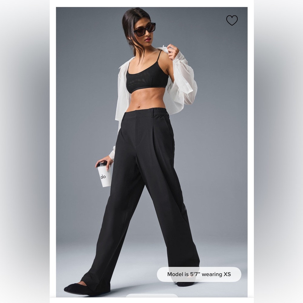 Alo Yoga Black High Waist Pursuit Trouser Size Small EUC